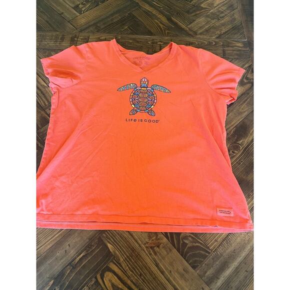 Life Is Good Tops - Life is Good Crusher Lite Turtle T Shirt Women XL Beach Casual Comfy Summer Trip